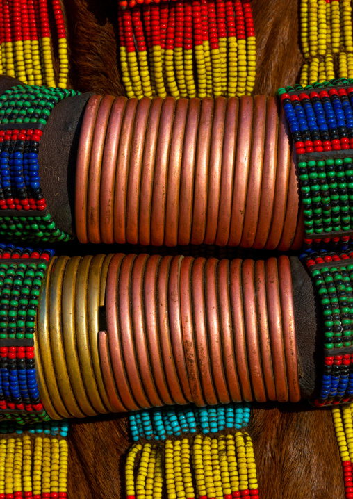 Hamer tribe woman copper bracelets, Omo valley, Turmi, Ethiopia