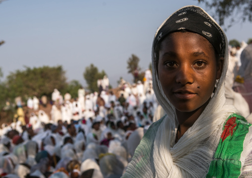 Pilgrims during kidane mehret orthodox celebration, Amhara region, Lalibela, Ethiopia