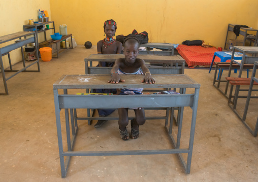 Hamer tribe boys in classroom, Omo valley, Turmi, Ethiopia