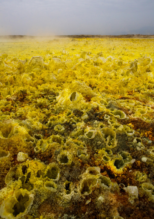 The colorful volcanic landscape of dallol in the danakil depression, Afar region, Dallol, Ethiopia