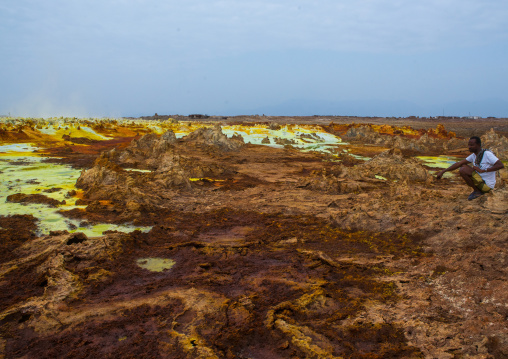 The colorful volcanic landscape of dallol in the danakil depression, Afar region, Dallol, Ethiopia