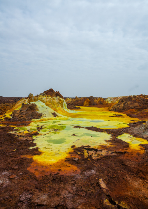 The colorful volcanic landscape of dallol in the danakil depression, Afar region, Dallol, Ethiopia