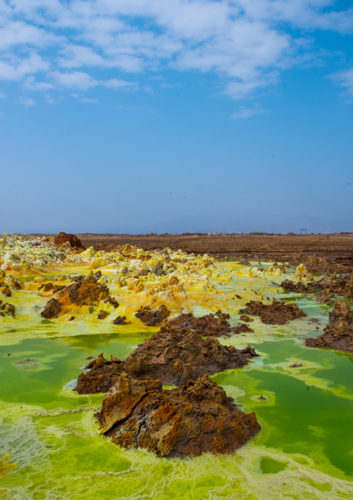 The colorful volcanic landscape of dallol in the danakil depression, Afar region, Dallol, Ethiopia