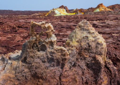 The colorful volcanic landscape of dallol in the danakil depression, Afar region, Dallol, Ethiopia