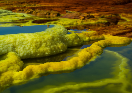 The colorful volcanic landscape of dallol in the danakil depression, Afar region, Dallol, Ethiopia