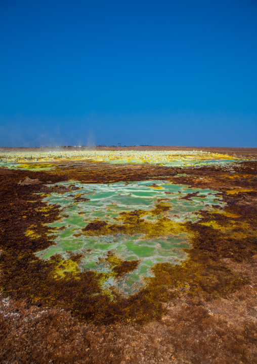 The colorful volcanic landscape of dallol in the danakil depression, Afar region, Dallol, Ethiopia