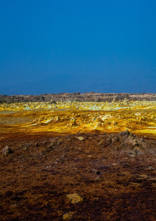 The colorful volcanic landscape of dallol in the danakil depression, Afar region, Dallol, Ethiopia