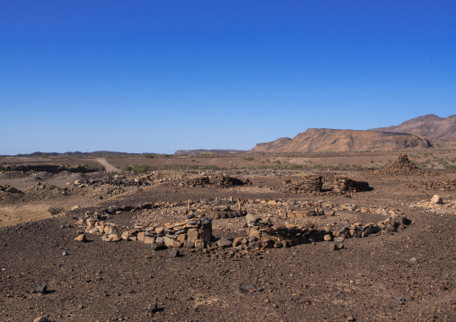 Old afar tribe grave in the danakil desert, Afar region, Semera, Ethiopia