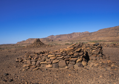 Old afar tribe grave in the danakil desert, Afar region, Semera, Ethiopia