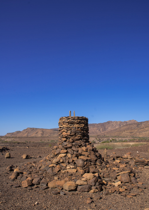 Old afar tribe grave in the danakil desert, Afar region, Semera, Ethiopia