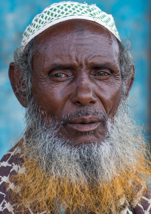 Afar tribe elder with red beard, Afar region, Assayta, Ethiopia