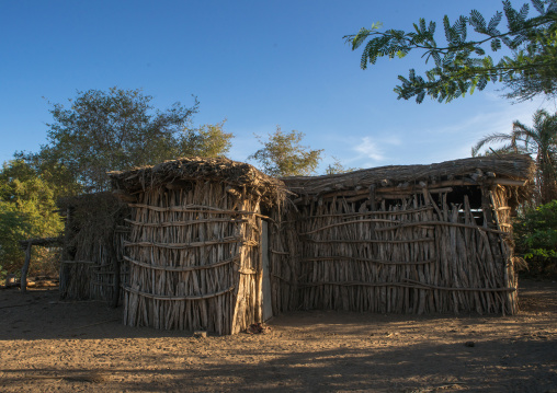 Mosque built with wood, Afar region, Afambo, Ethiopia