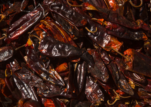 Dried red chillis at a market, Harari region, Harar, Ethiopia