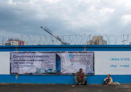 Construction site for new building with chinese cooperation, Addis abeba region, Addis ababa, Ethiopia