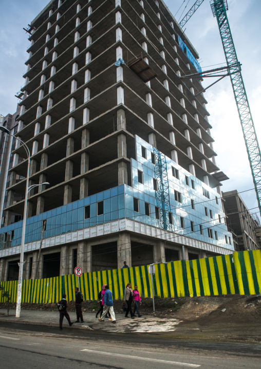 Construction of skyscrapers in the city center, Addis abeba region, Addis ababa, Ethiopia