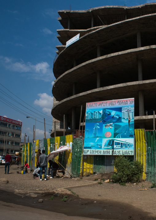 Construction of skyscrapers in the city center, Addis abeba region, Addis ababa, Ethiopia