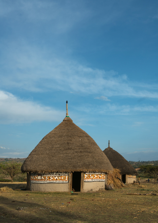 Ethiopia, Kembata, Alaba Kuito, painted house of alaba people