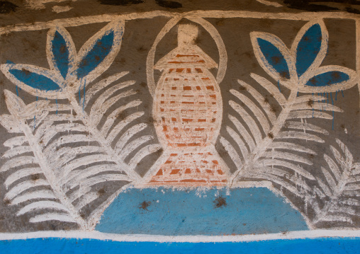 Ethiopia, Kembata, Alaba Kuito, jar on a a painted house