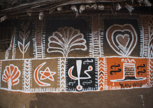 Ethiopia, Kembata, Alaba Kuito, detail of a painted house