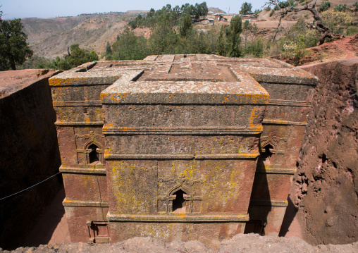 Monolithic rock-cut church of bete giyorgis saint george, Amhara region, Lalibela, Ethiopia