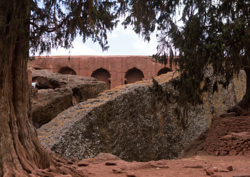 Monolithic rock-cut church, Amhara region, Lalibela, Ethiopia