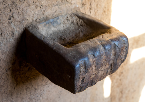 Support to put the spear in a traditional Argoba stone house, Harari Region, Koremi, Ethiopia