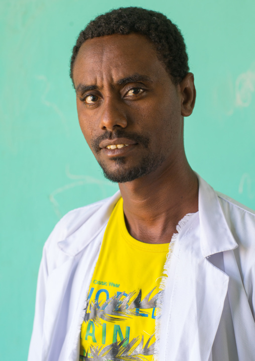 Portrait of an ethiopian teacher in a primary school, Afar region, Semera, Ethiopia