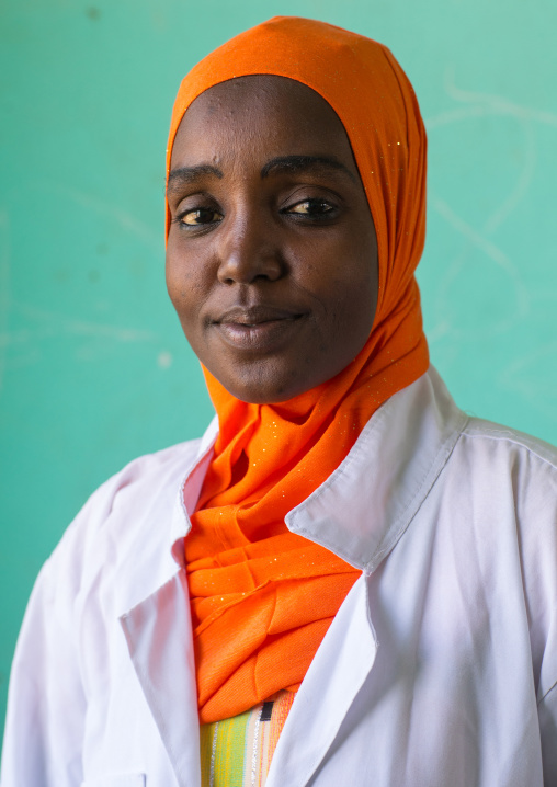 Portrait of an ethiopian teacher in a primary school, Afar region, Semera, Ethiopia