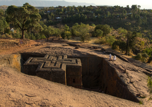 Monolithic rock-cut church of st. George , Amhara region, Lalibela, Ethiopia