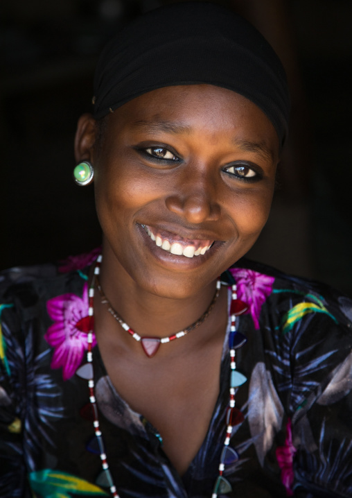 Portrait of an Oromo woman with kohl on her eyes, Amhara region, Kemise, Ethiopia