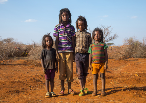 Dabale age grade boys during the Gada system ceremony in Borana tribe, Oromia, Yabelo, Ethiopia