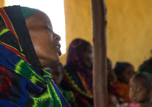 Borana people during sunday church service, Oromia, Yabelo, Ethiopia