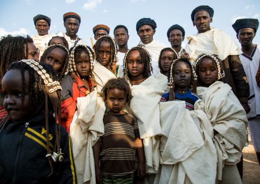 Dabale age grade boys during the Gada system ceremony in Borana tribe, Oromia, Yabelo, Ethiopia