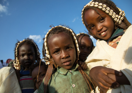 Dabale age grade boys during the Gada system ceremony in Borana tribe, Oromia, Yabelo, Ethiopia