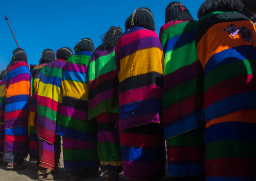 Borana tribe virgin girls during the Gada system ceremony, Oromia, Yabelo, Ethiopia