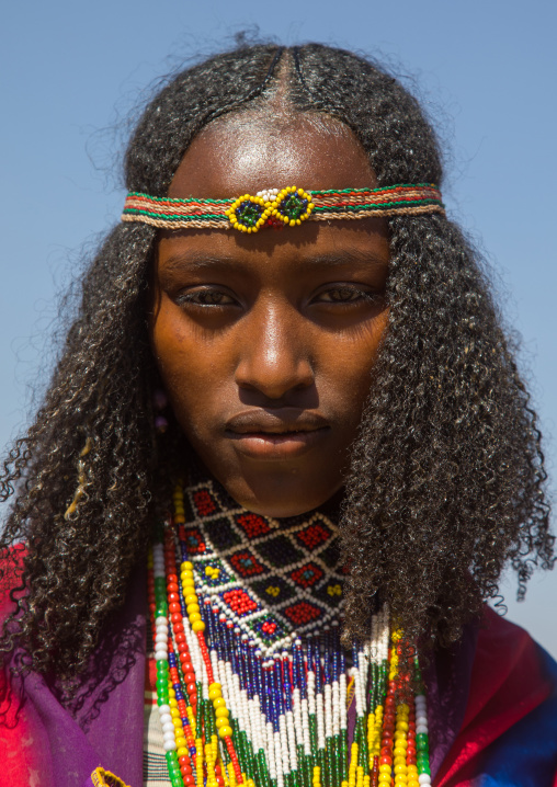 Borana tribe virgin girl during the Gada system ceremony, Oromia, Yabelo, Ethiopia