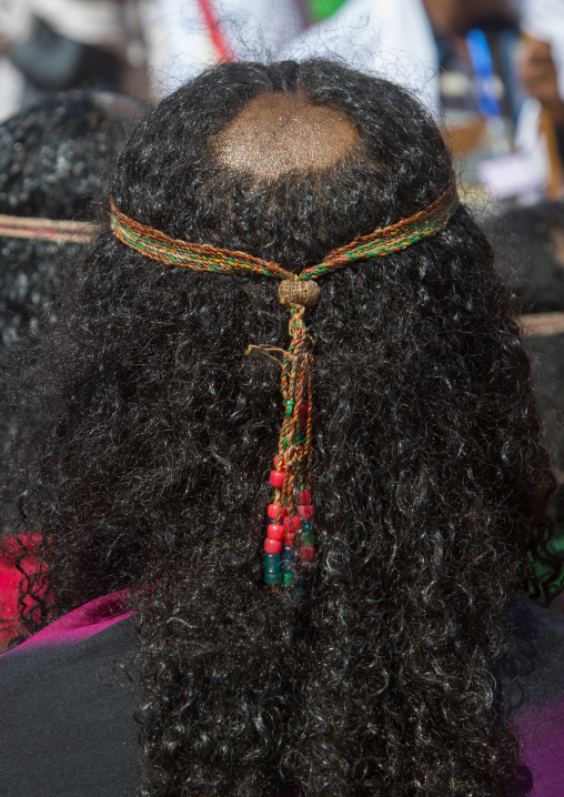 Tonsure that indicates the Borana tribe girl is virgin during the Gada system ceremony, Oromia, Yabelo, Ethiopia