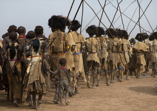 Dimi ceremony in the Dassanech tribe to celebrate circumcision of teenagers, Omo Valley, Omorate, Ethiopia