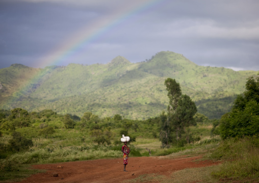 Rainbow in the mountain, Turgit village, Omo valley, Ethiopia