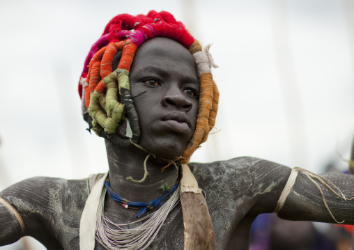 Donga stick fighting in Suri tribe, Tulgit, Omo valley, Ethiopia