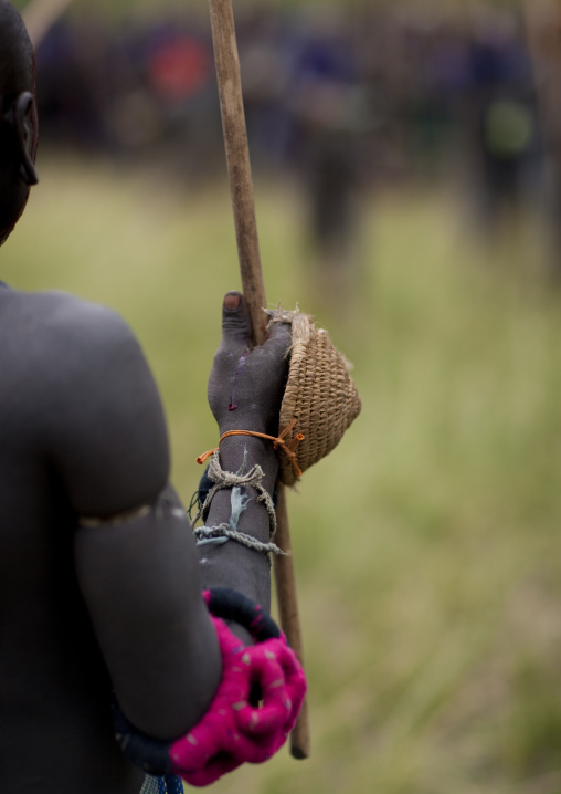 Donga stick fighting in Suri tribe, Tulgit, Omo valley, Ethiopia