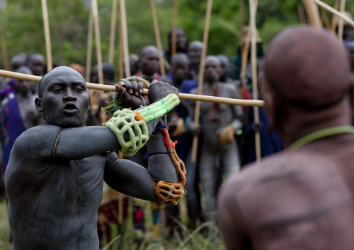 Donga Stick Fighting Ritual, Surma Tribe, Omo Valley, Ethiopia