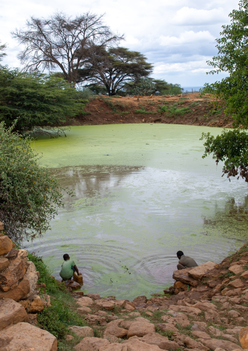 Holy water in a pound collected by oromo pilgrims, Oromia, Sheik Hussein, Ethiopia