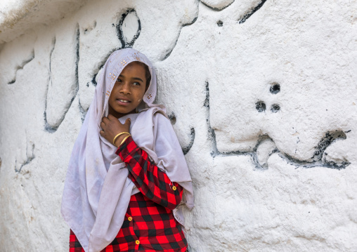 Oromo pilgrim girl in the shrine of sufi Sheikh Hussein , Oromia, Sheik Hussein, Ethiopia