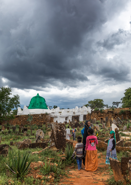 Oromo people in the cemetery of the shrine of sufi Sheikh Hussein , Oromia, Sheik Hussein, Ethiopia