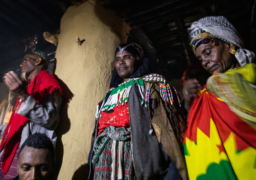 Oromo pilgrims singing in the shrine of sufi Sheikh Hussein , Oromia, Sheik Hussein, Ethiopia