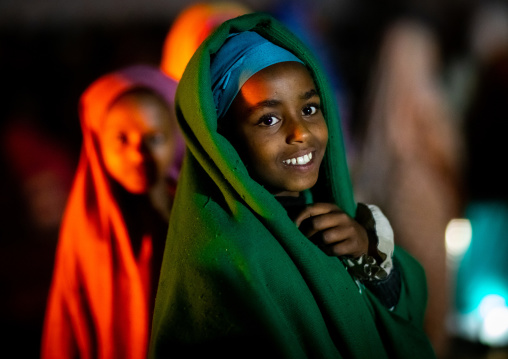 Portrait of a smiling oromo girl, Oromia, Sheik Hussein, Ethiopia