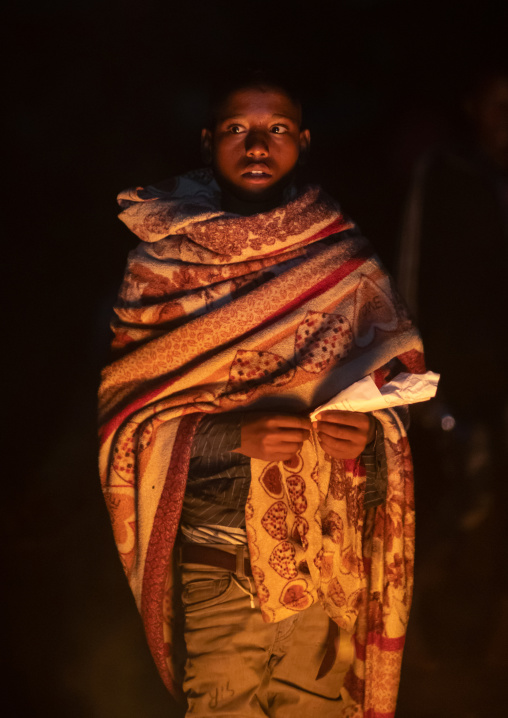 Oromo pilgrim at night, Oromia, Sheik Hussein, Ethiopia