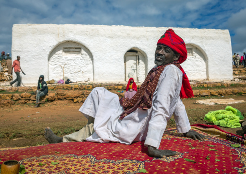 Oromo pilgrims in the shrine of sufi Sheikh Hussein , Oromia, Sheik Hussein, Ethiopia