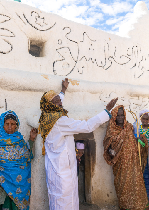 Oromo pilgrims in the shrine of sufi Sheikh Hussein , Oromia, Sheik Hussein, Ethiopia